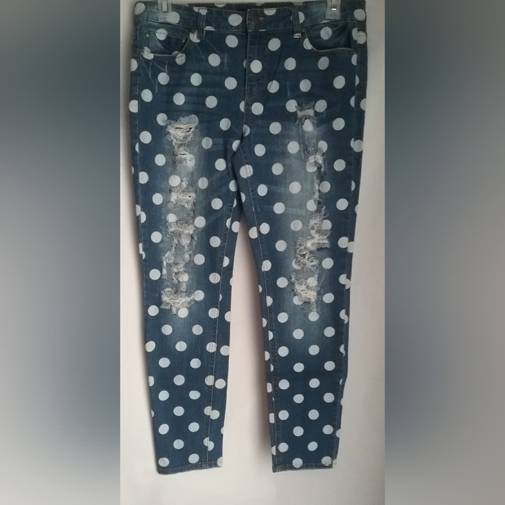Forever 21 Polk a Dot Jeans Sz 30